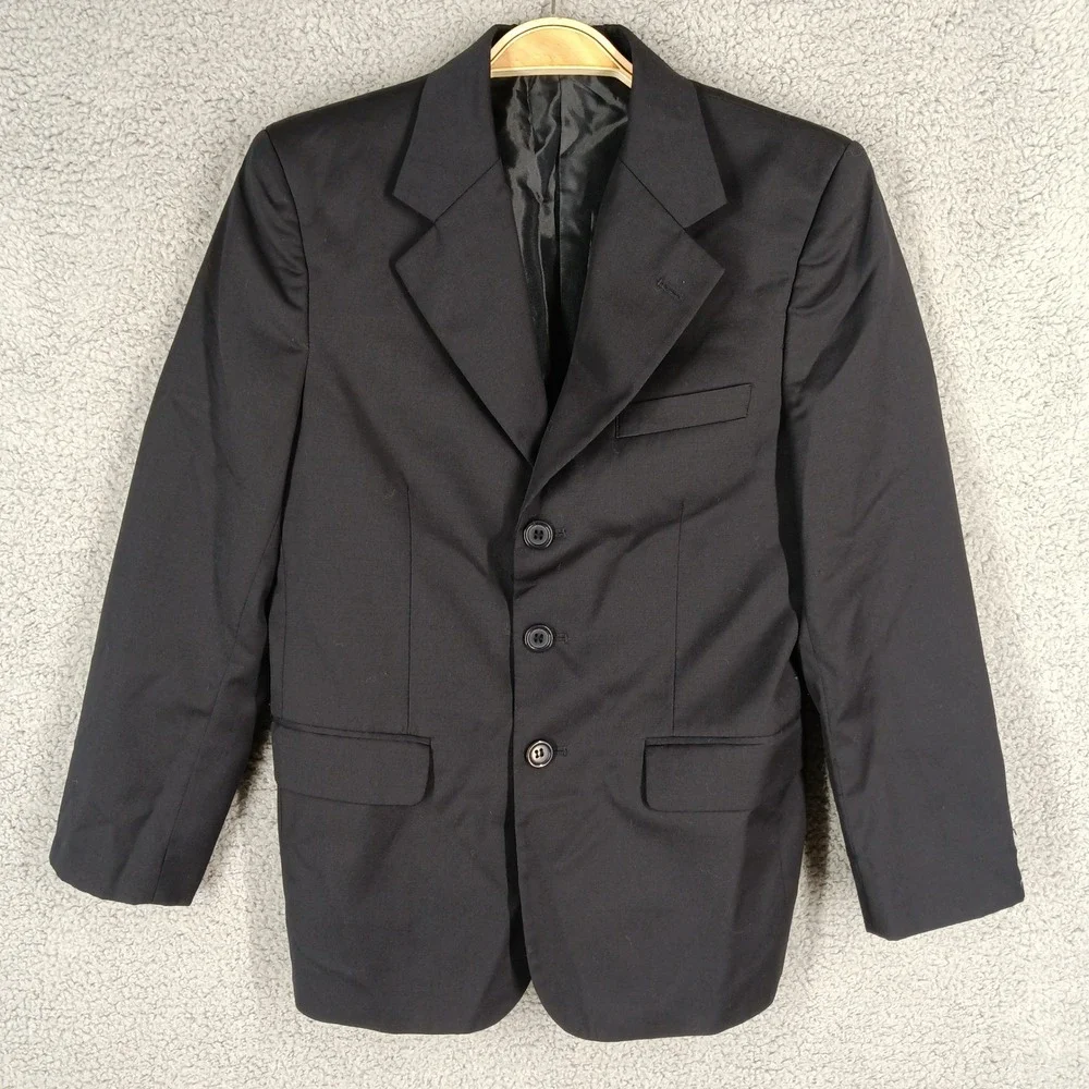Pierre Cardin Boys Size‎ 14R Black Blazer Jacket Long Sleeve Button Front